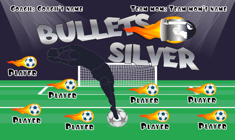 Bullets Silver Soccer Banner-soccer-team-banners-san-diego-picture