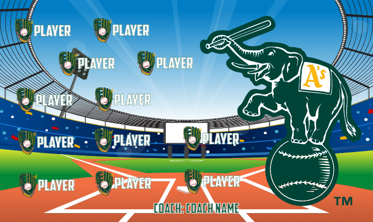 Oakland Athletics 2 Baseball Banner-fastpitch-softball-banners-picture