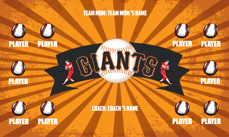 Giants 5 Baseball Banner-baseball-team-banners-with-photos-images