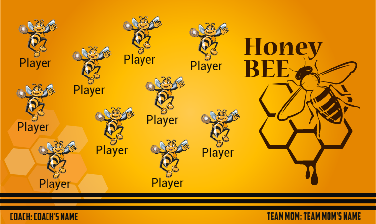 Honey Bees Softball Banner-cheap-softball-banners-images