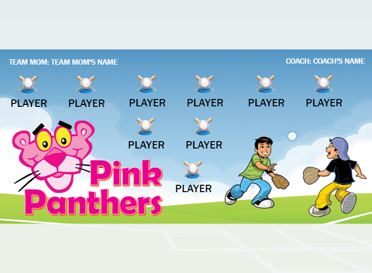 Pink Panthers 2 Softball Banner-softball-banner-poses-picture