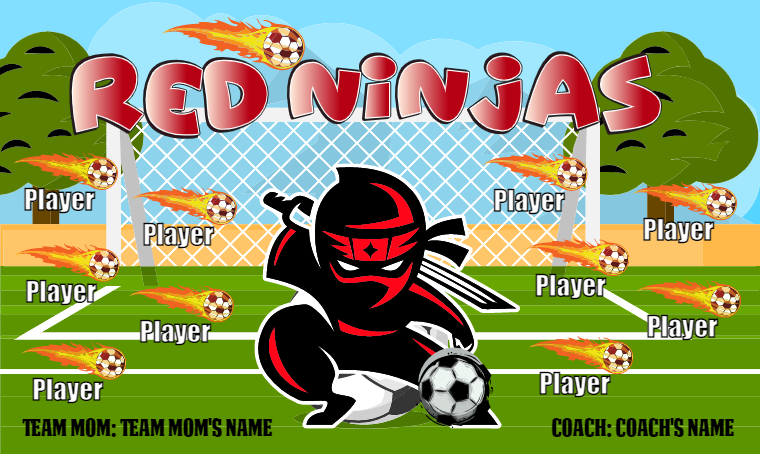 Ninjas Red Soccer Banner-banners-for-soccer-team