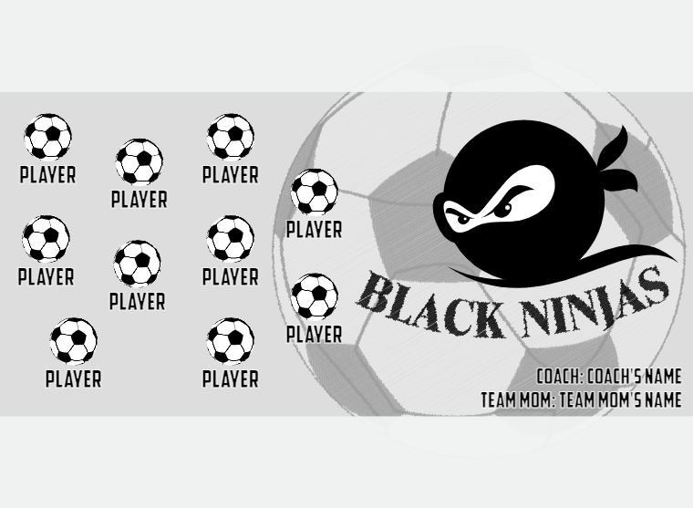 Black Ninjas Soccer Banner-soccer-themed-birthday-banner-picture