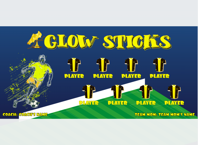 Glow Sticks 2 Soccer Banner-soccer-mini-banner-picture