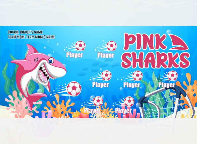 Pink Sharks Soccer Banner-soccer-banner-images-picture
