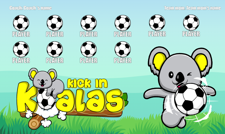 Kick In Koalas 1 Soccer Banner-soccer-field-banners-picture
