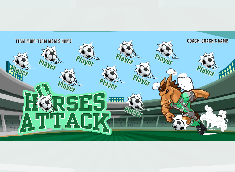 Horses Attack Soccer Banner-soccer-field-banners-picture