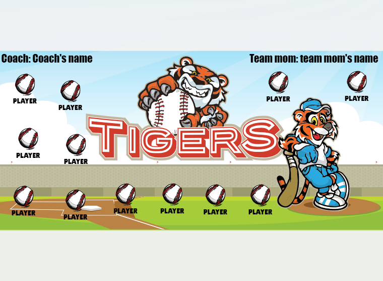 Tiger-blue-cute-pole-softball-banners-pennants-picture