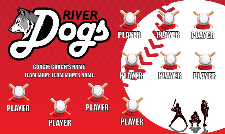 River Dogs 3 Softball Banner